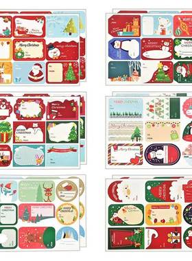 108Pcs/12Sheets Merry Christmas Gift Name Tags Present Seal