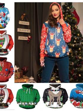 Christmas Ugly Sweater Jumper Xmas Hoodie Women For New Year