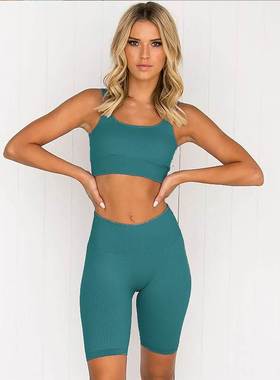 Jogging seamless yoga suit Women Bra 2pcs Set Fitness 瑜伽服