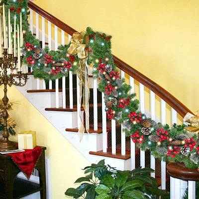 Christmas Wreath LED Garland Decoration Rattan Garlands Deco