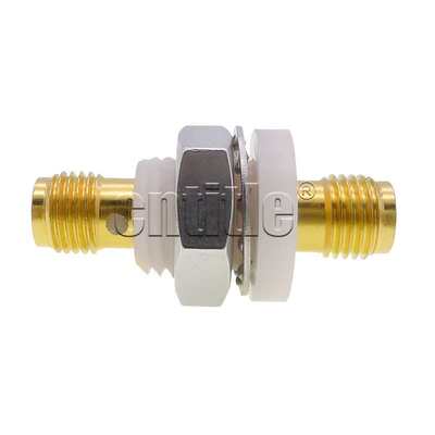 绝缘SMA母头 穿墙18G转接器白胶转换头 面板外壳SMA-KKYS