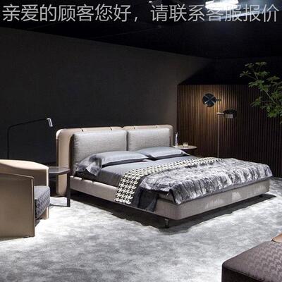 意式极t简塔特林Tain设计师艺款布床现代简l约主卧实TTLRC木软包