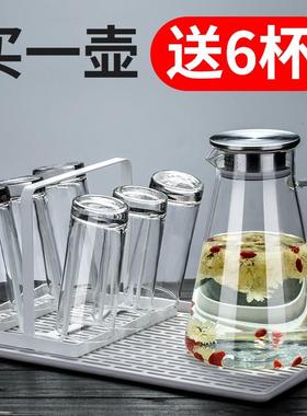热冷水壶玻璃家用果汁壶大容量23354耐防爆高温水杯茶壶耐凉水壶