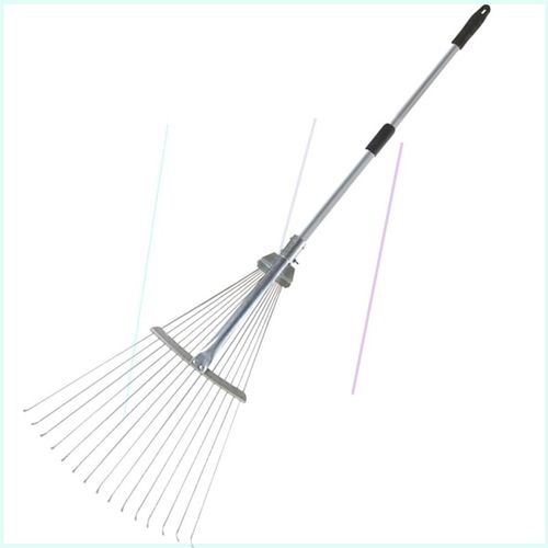 不锈钢伸缩耙子 平地花园草坪扫树叶神器 铁爪子农具园林园艺工具