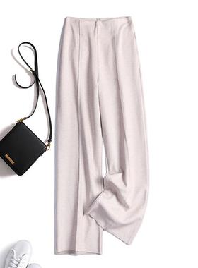 冬毛呢阔KLAA 965腿裤休子女秋垂感直筒长裤高腰显瘦裤气质通勤宽