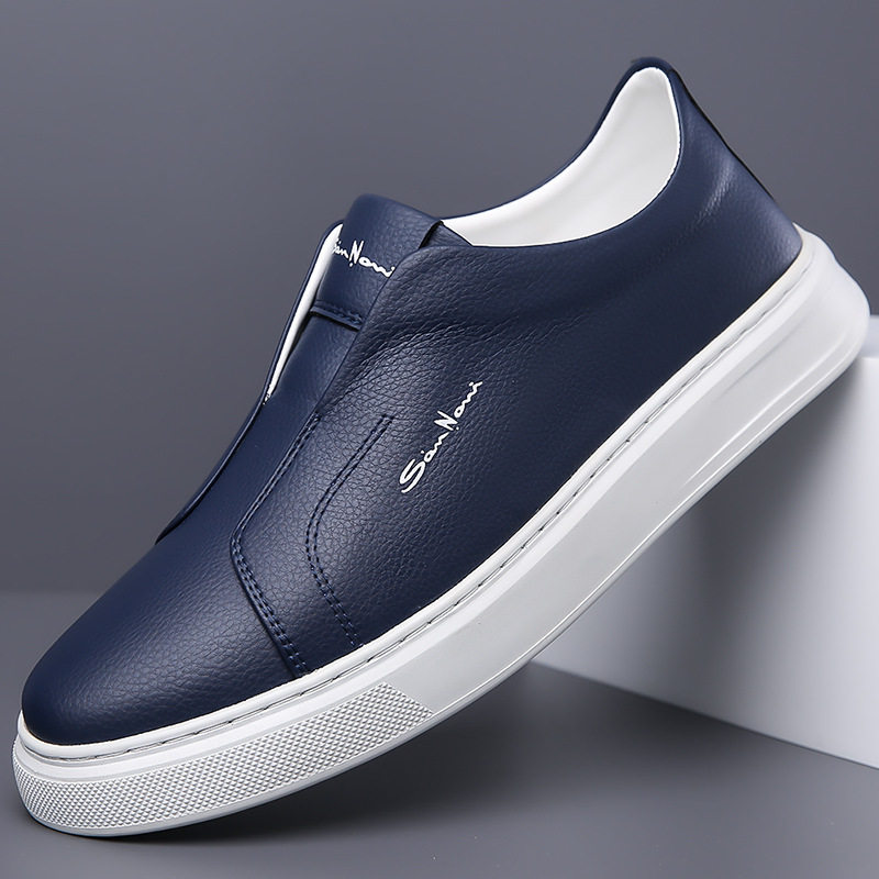 2026shoes for men跨境休闲舒适透气防滑潮流软底橡胶圆头平跟套