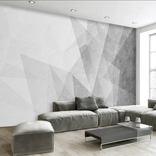 北欧壁纸简约现代黑白几何电视背景墙灰色抽象定制壁画墙布墙纸