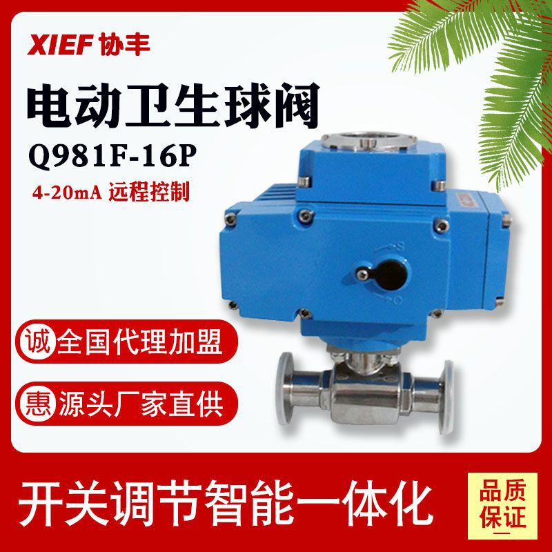 电动卫生球阀卡箍食品卫生级球阀Q981F-16P不锈钢φ38 50 57 76