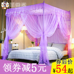 落地蚊帐三开门网红支架公主风1.8m床双E人家用1.5加厚加密1.2