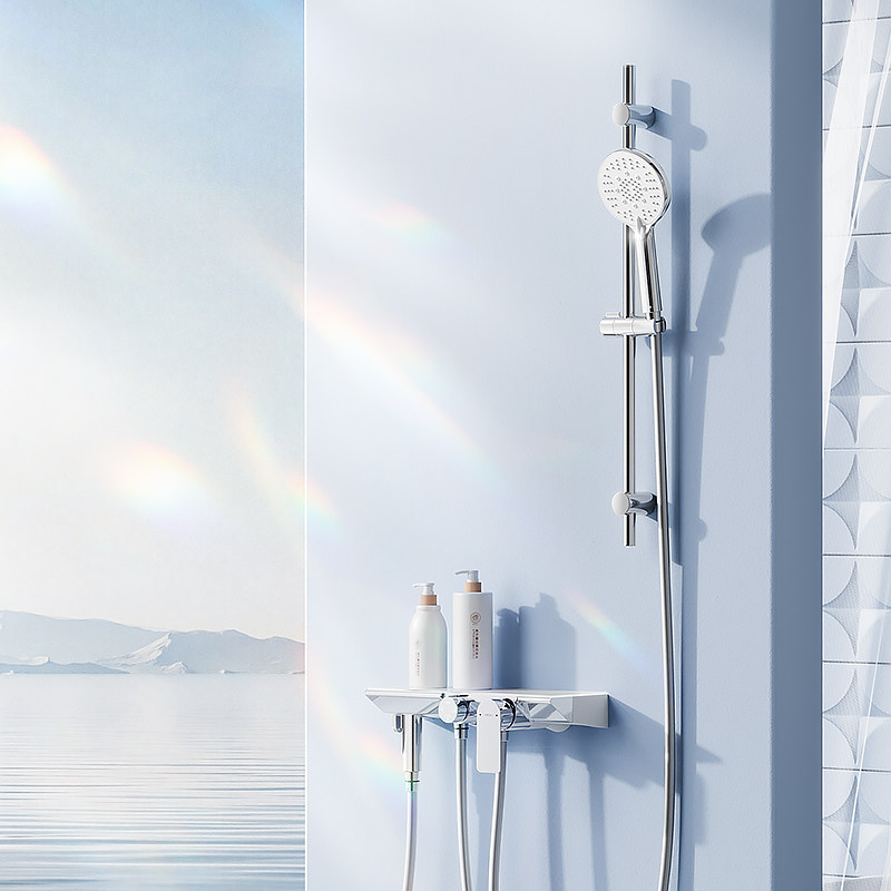 恒洁花洒淋浴花洒套装分体花洒置物平台贴墙安装卫生间浴室972