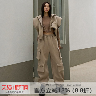 卫裤 Mathieu韩国大灯家时尚 连帽卫衣外套束脚休闲裤 女新款 冬 套装