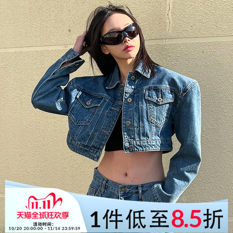 Mathieu洋气短款早春牛仔外套