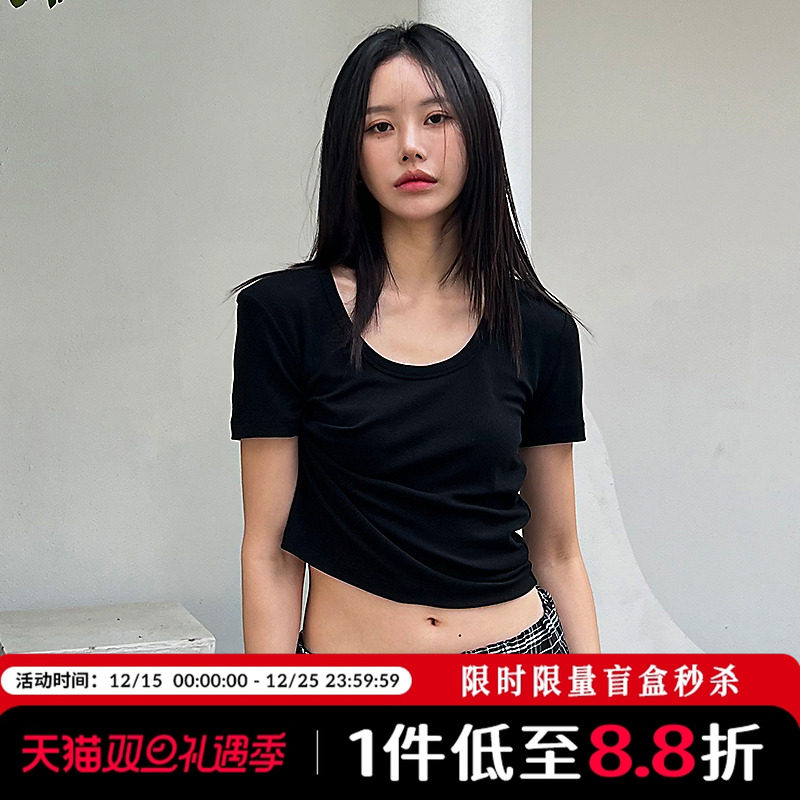 Mathieu显瘦短袖T恤纯色上衣