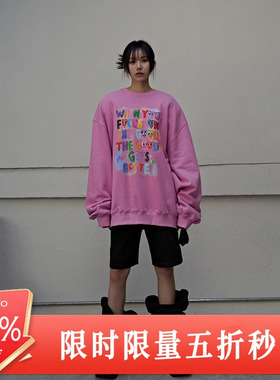 Mathieu韩国休闲宽松美式复古圆领慵懒风oversize卫衣男女通用