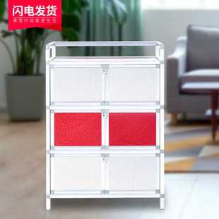 多功能小橱柜铝合金家用现代简约放碗菜防余间 碗柜厨房柜简易组装