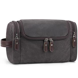 Travel Toiletry Bag For Men Shaving Dopp Kit Waxed Canvas