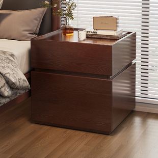 实木床头柜保险柜小型床边收纳柜置物架家庭抽屉式储物柜