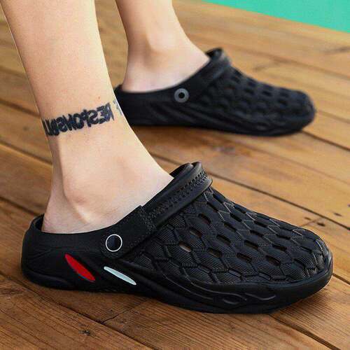 street style ！游艇穿搭~洞洞鞋外穿防滑软底防臭潮凉拖包头户外
