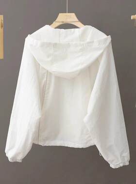 连帽短款勤风衣外套女 205春季2新款通风L53001F运长动外套 宽松