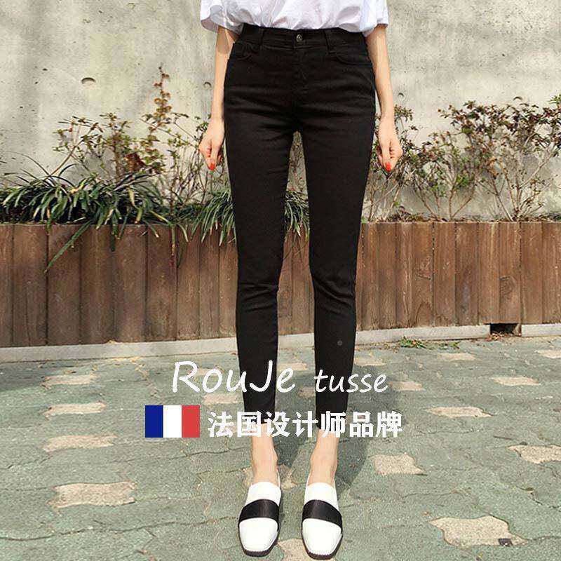 专柜弹力仔裤牛女225新秋冬款大码胖mm显瘦紧身8829九分裤0子200