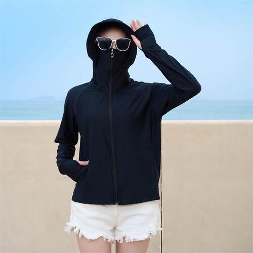 端防晒衣女夏季薄款2026新款丝透冰外气开衫抗UV大XEC尺码短款高
