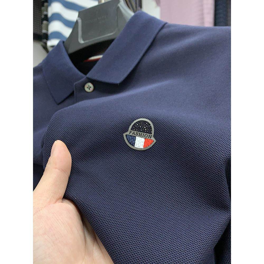 高端欧货!轻奢品质!100%纯棉POLO衫男短袖夏季丝光珠地棉拉夫·