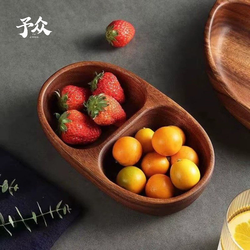 南美胡桃木实木果盘家用坚果零食盒水果盘茶点果盆客厅分格双格碗,餐饮具,果盆/果盘/果篮,淘宝优惠券,粉丝福利购,淘宝优惠卷
