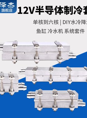12半V导体制冷片DIY水冷降t温20~150L鱼缸冷水机系统套件CPU制冷