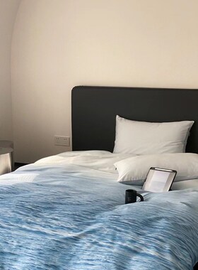 蓝色大海100支全棉新r疆长绒棉四件套北欧风被套纯棉床单床上用品