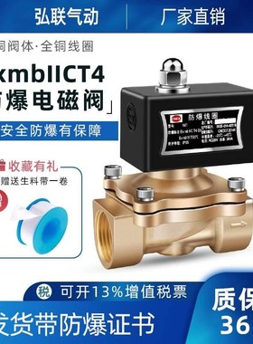 防爆电磁阀 常闭 煤气阀 天然气阀电磁控制阀4分220V24VDN15 2025