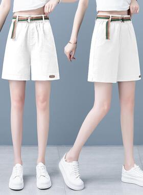 2休闲牛仔五MSN-2251宽分裤女03夏季新高腰直筒松阔腿短裤显瘦薄