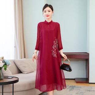 裙022夏季新LTL款婚礼妈妈礼服改版旗袍丈母娘年轻喜婆婆良婚宴2