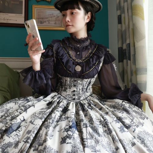 天鹅湖之梦丨 轻薄法式重工花A瓣袖口百搭长袖衬衫 奇诺可物语