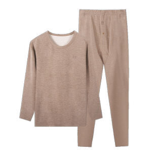 恒源祥保暖内衣男士套装加绒厚款发热含蚕丝秋衣秋裤内搭冬季