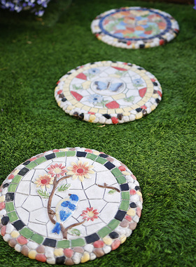 花园阳台创意汀步石户外庭院装饰摆件露台地面脚踏石踏步户外布置