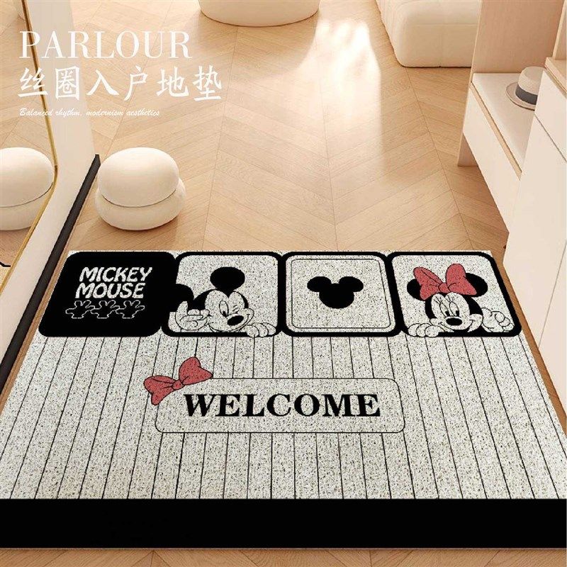 卡通家用丝圈入户门垫防滑耐脏脚垫玄关大门地垫地毯免洗可裁剪,居家布艺,入户地垫,淘宝优惠券,粉丝福利购,淘宝优惠卷