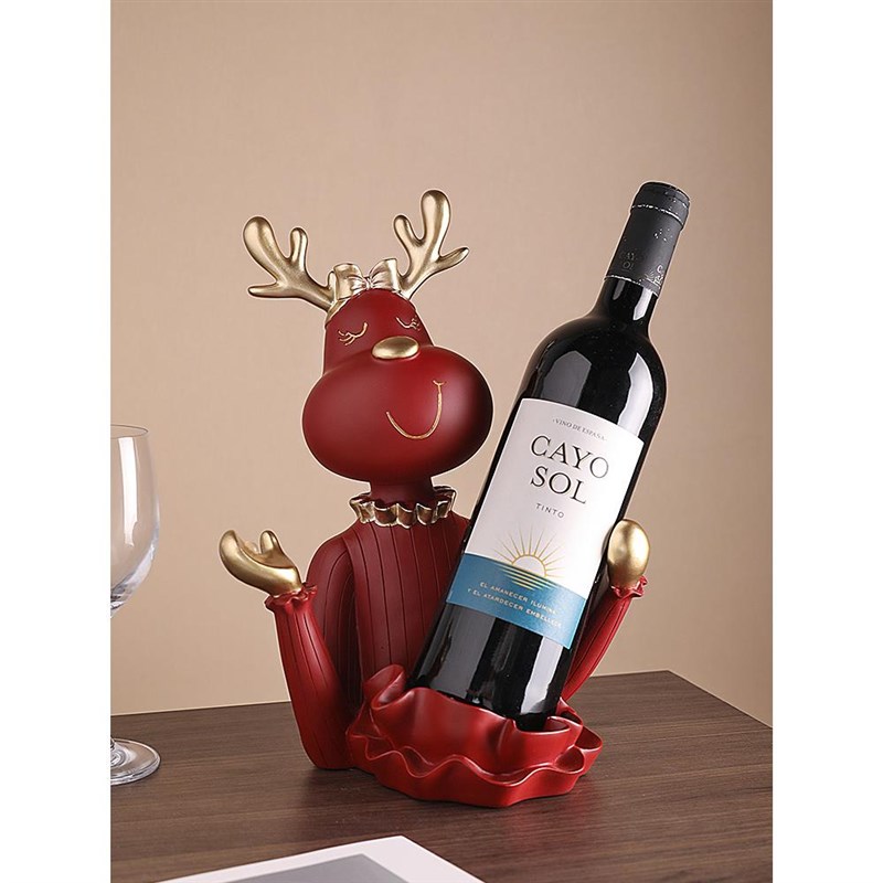 厂促创意居鹿红酒摆件酒柜客厅装饰品轻奢边柜小众架酒托乔餐迁新