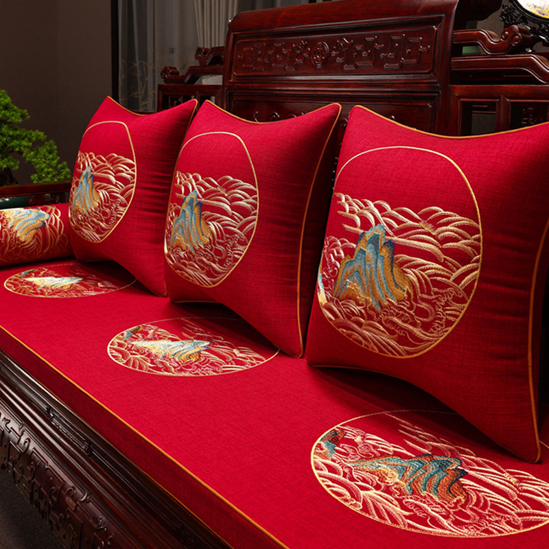 新中式沙发垫红木家具坐垫实木圈椅海绵垫罗汉床五件套定制中国风,居家布艺,沙发垫,淘宝优惠券,粉丝福利购,淘宝优惠卷