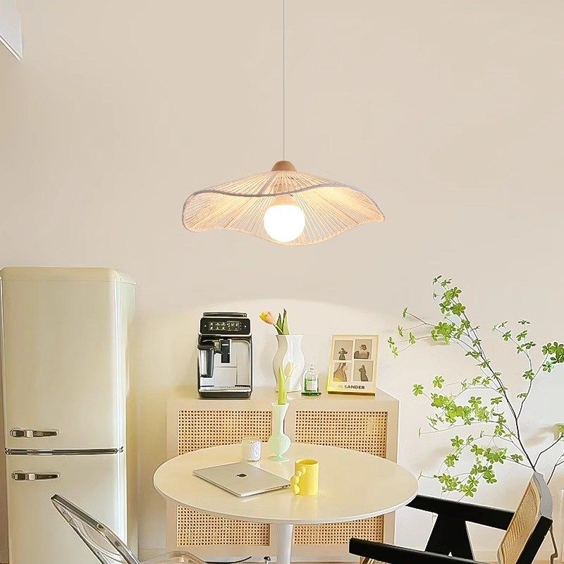 餐厅灯侘寂风复古胡桃木色餐桌中古风设计全光谱护眼饭厅吧台吊灯,家装灯饰光源,餐厅吊灯,淘宝优惠券,粉丝福利购,淘宝优惠卷