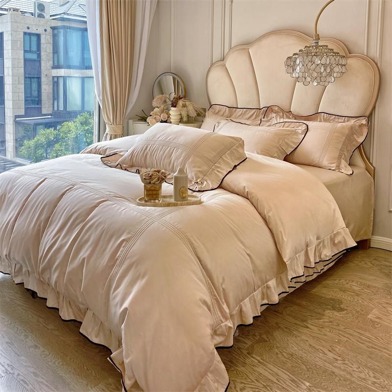 法式水洗棉四件套公主风亲肤裸睡被套超柔床单床笠高级感床上用品,床上用品,床品套件/四件套/多件套,淘宝优惠券,粉丝福利购,淘宝优惠卷