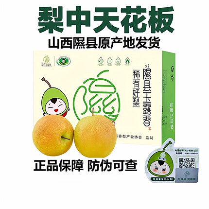 正宗山西隰县小西天 玉露香梨新鲜水果礼盒15/18颗梨子原产地水果