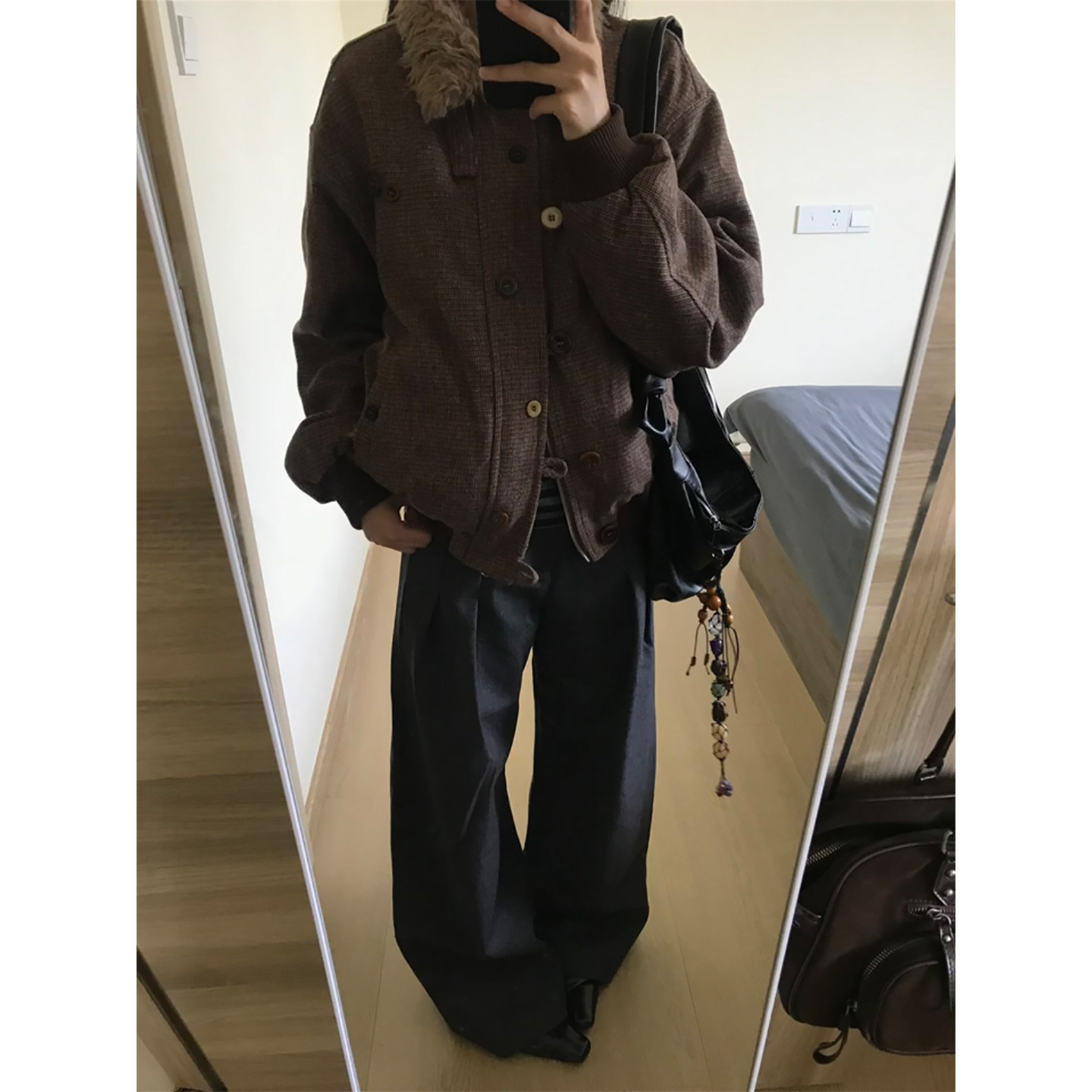 羊羔毛翻领外套女冬季新款