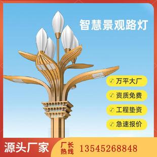 市政广场景观灯兰花造型文创灯多功能智慧组合灯大型城市道路灯