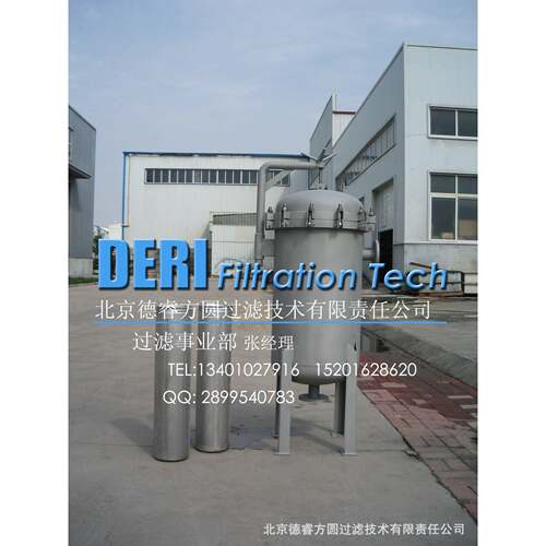 2袋袋式过滤器；袋式过滤器法兰接口带摇臂除液体中大颗粒物杂质