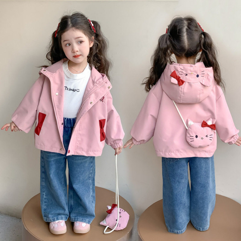 女童卡通猫咪外套春季2026新款儿童冲锋衣宝宝春秋风衣超好看上衣,童装/婴儿装/亲子装,儿童冲锋衣,淘宝优惠券,粉丝福利购,淘宝优惠卷