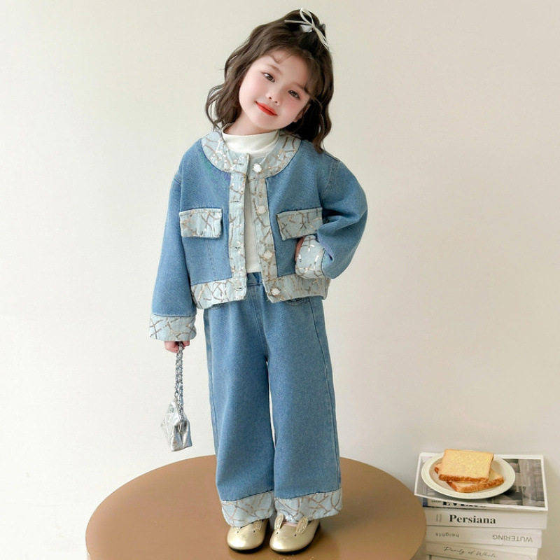 女童春秋款牛仔套装2026新款洋气时髦儿童装女宝宝春季春装直筒裤,童装/婴儿装/亲子装,儿童牛仔裤,淘宝优惠券,粉丝福利购,淘宝优惠卷