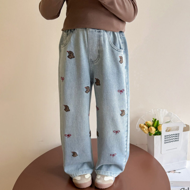 女童牛仔裤春秋款2026新款儿童春季女宝宝洋气春装直筒裤阔腿裤子,童装/婴儿装/亲子装,儿童牛仔裤,淘宝优惠券,粉丝福利购,淘宝优惠卷