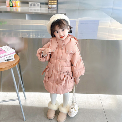 女童加厚羽绒服中长款冬装