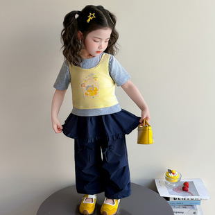 女童夏季套装2026新款儿童时髦洋气短袖两件套女宝超好看韩范夏装