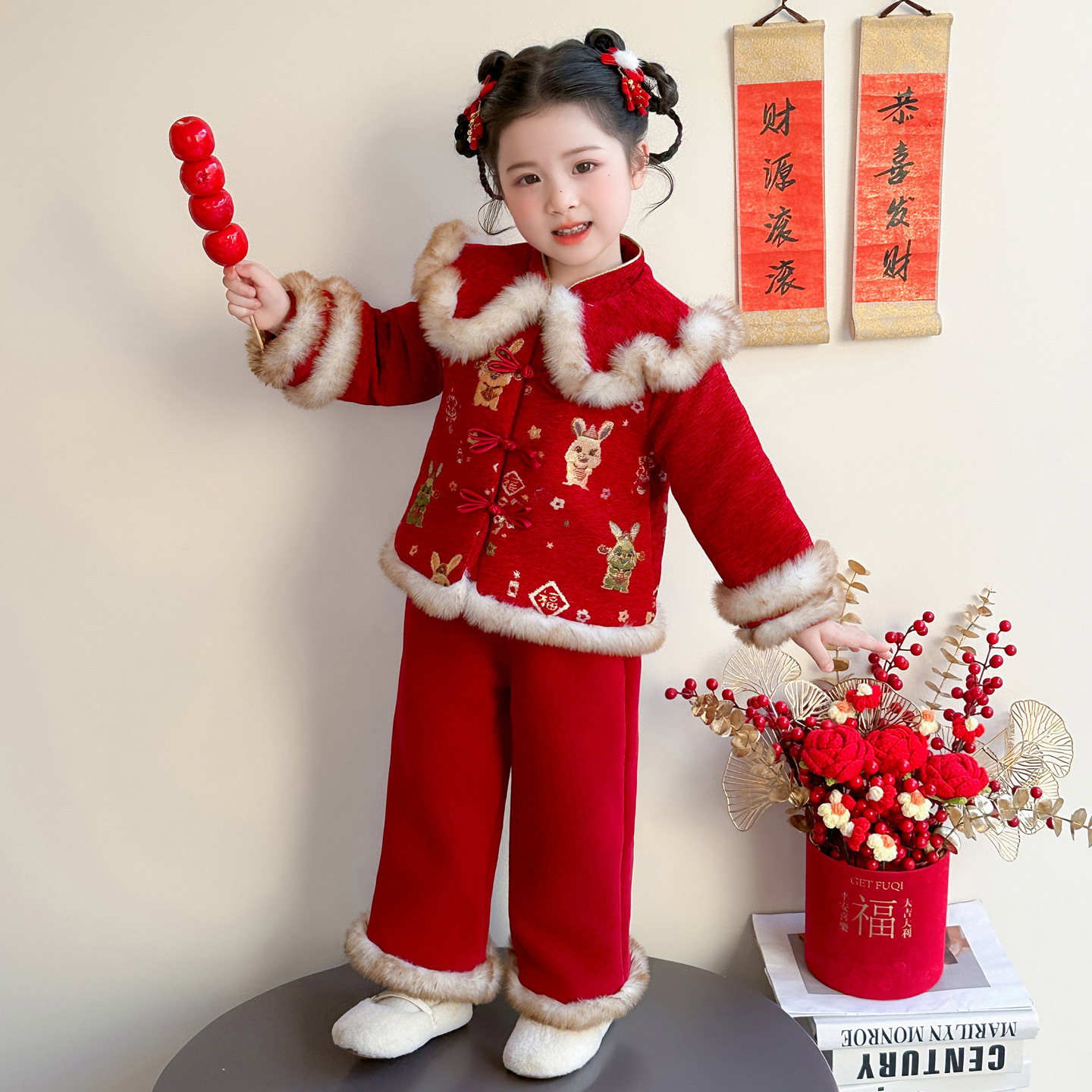 女童拜年服冬季2025新款女宝宝